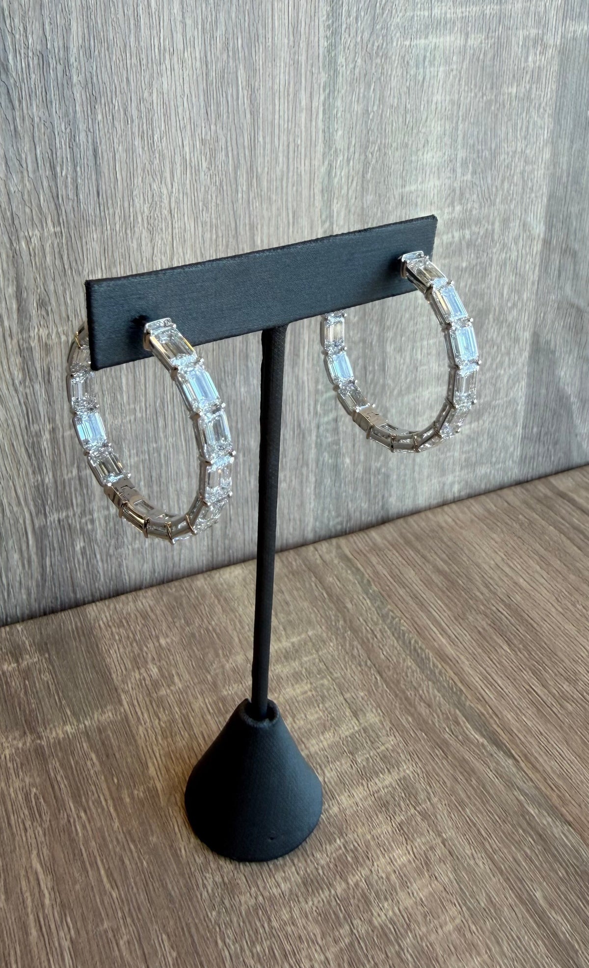 26.54 cttw inside out emerald hoops