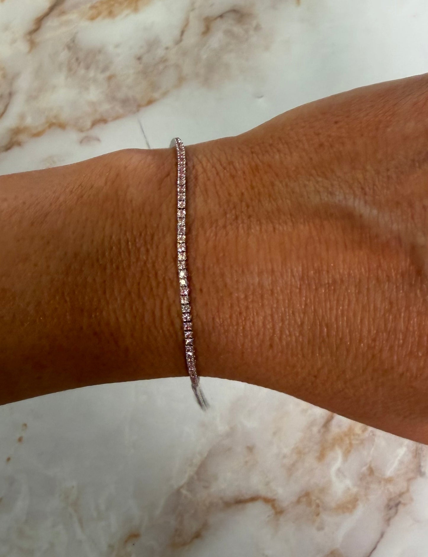 1.61 cttw thin pink diamond tennis bracelet