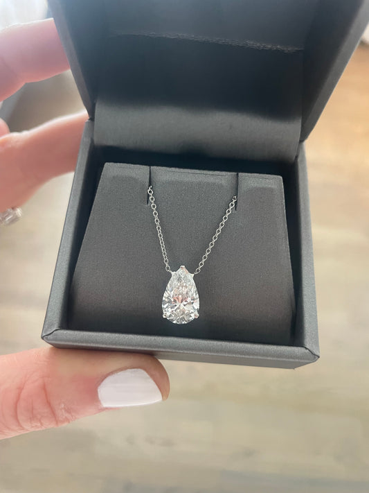 Pear Solitaire Necklace