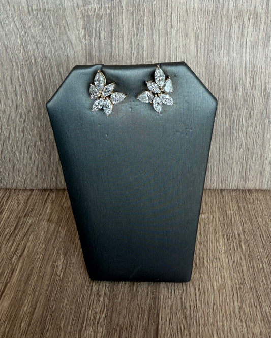 3 cttw yellow gold cluster earrings
