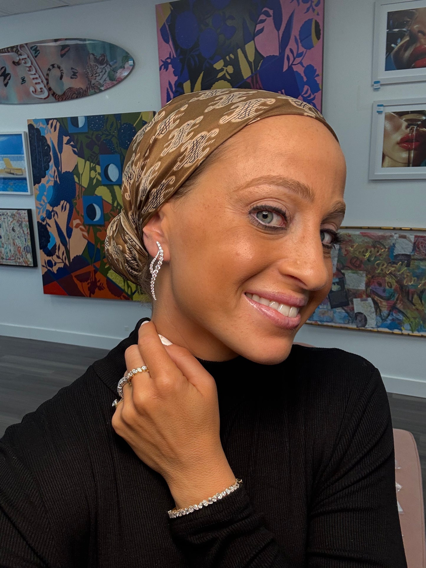 3.81 cttw Pink & White Diamond Squiggle Earrings