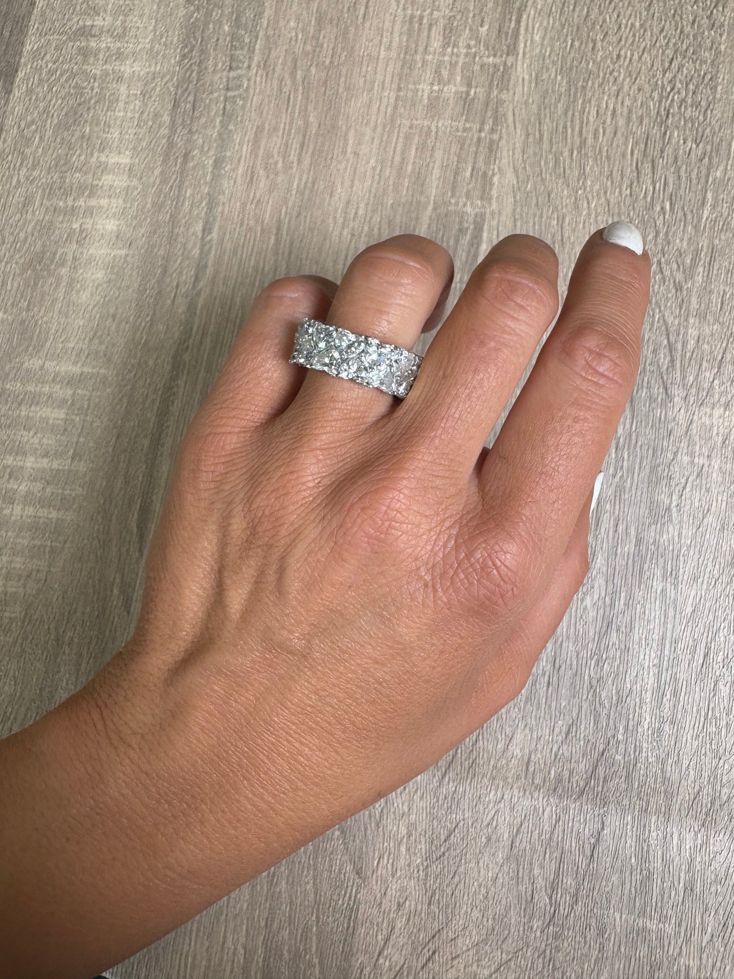 16 cttw 2 Row Up & Down Heart Eternity Band