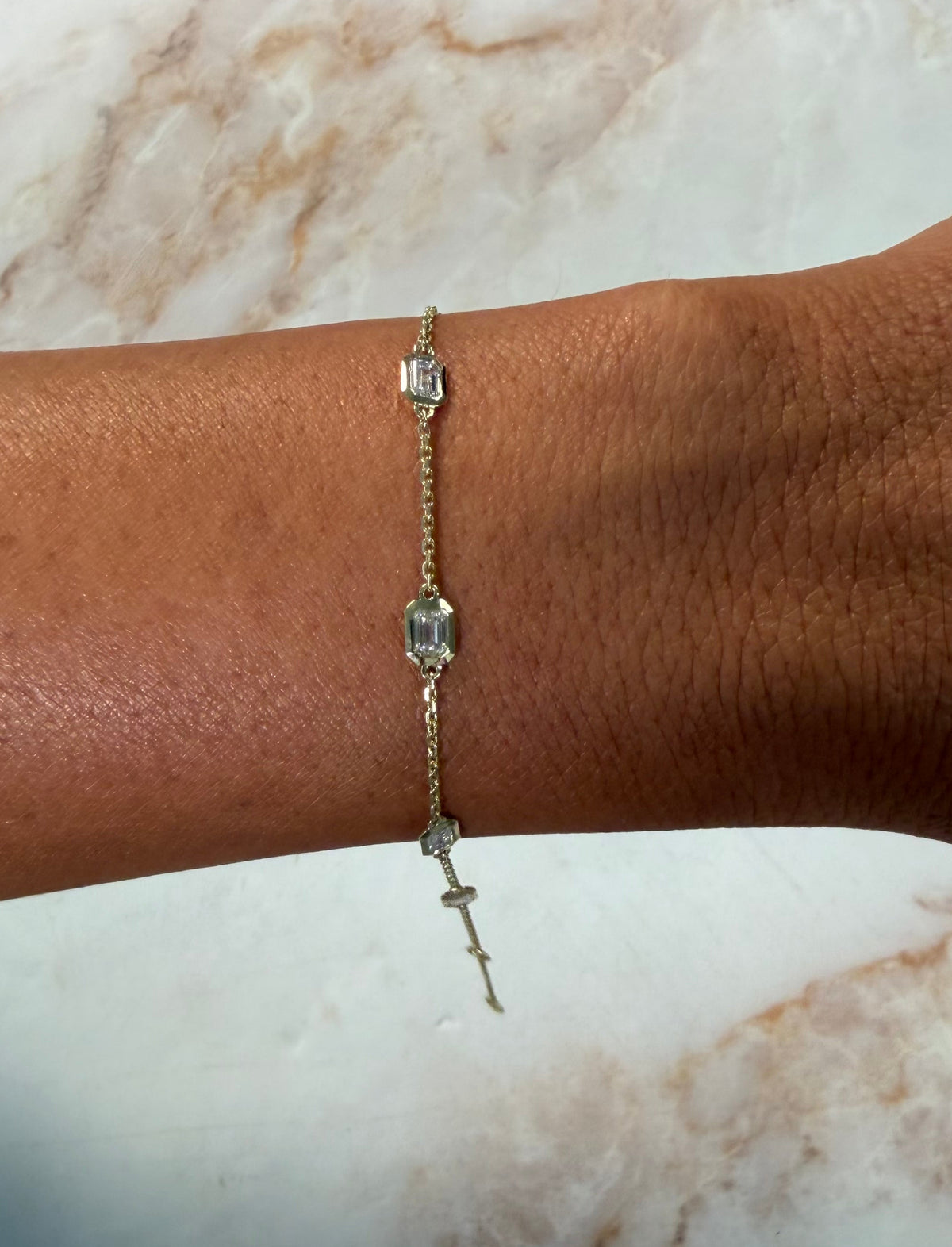 1 cttw bezel emerald diamond by the yard bracelet