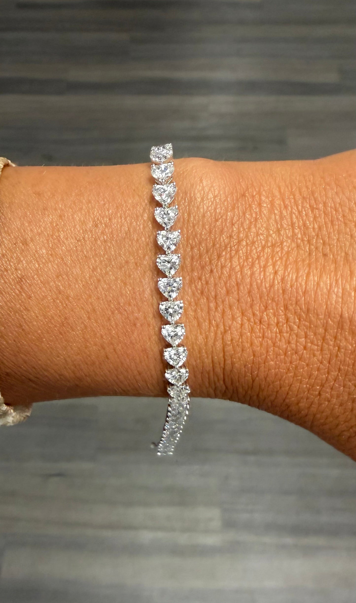 11.32 cttw heart tennis bracelet