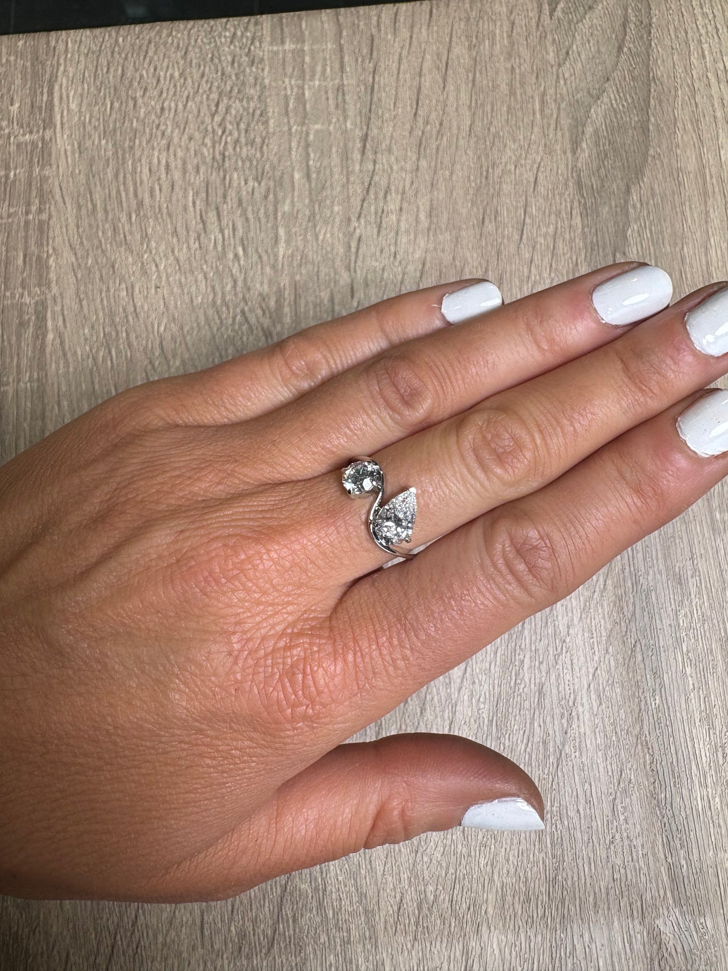 2 cttw Pear & Round Ring