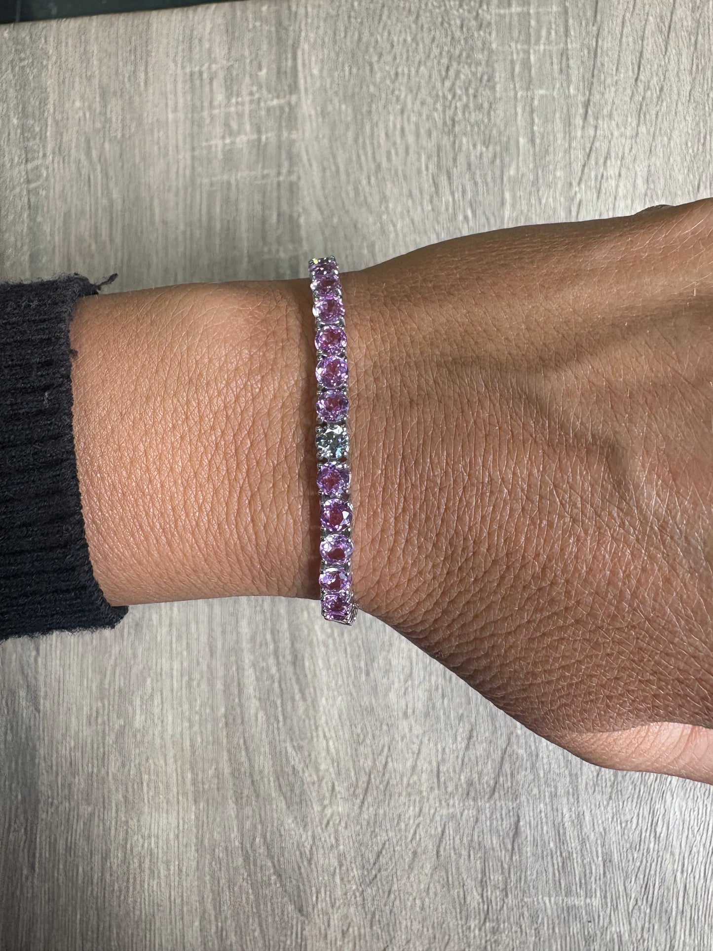 15 cttw Pink Sapphire Tennis Bracelet