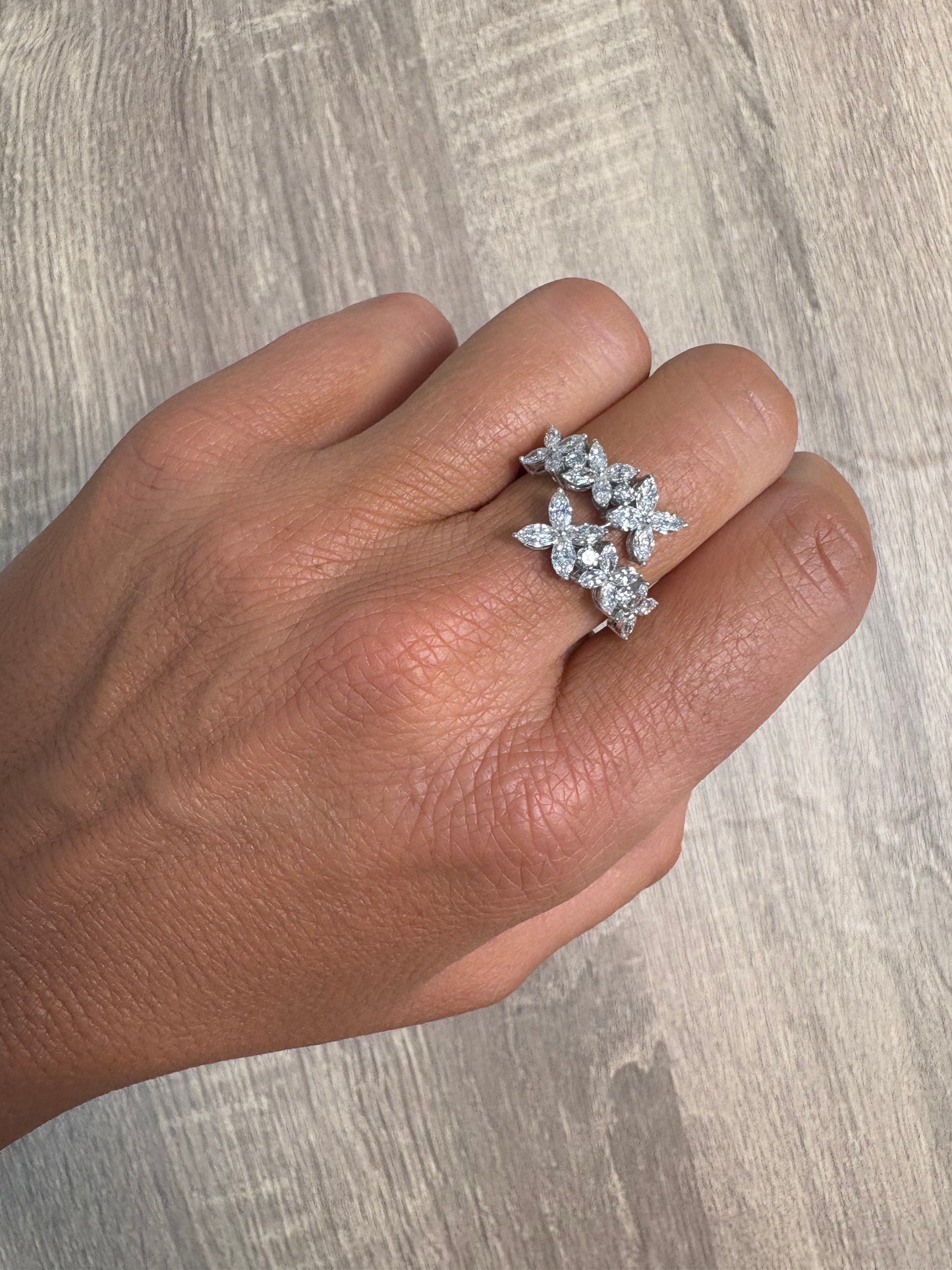 1.82 cttw Marquis Flower wrap Ring