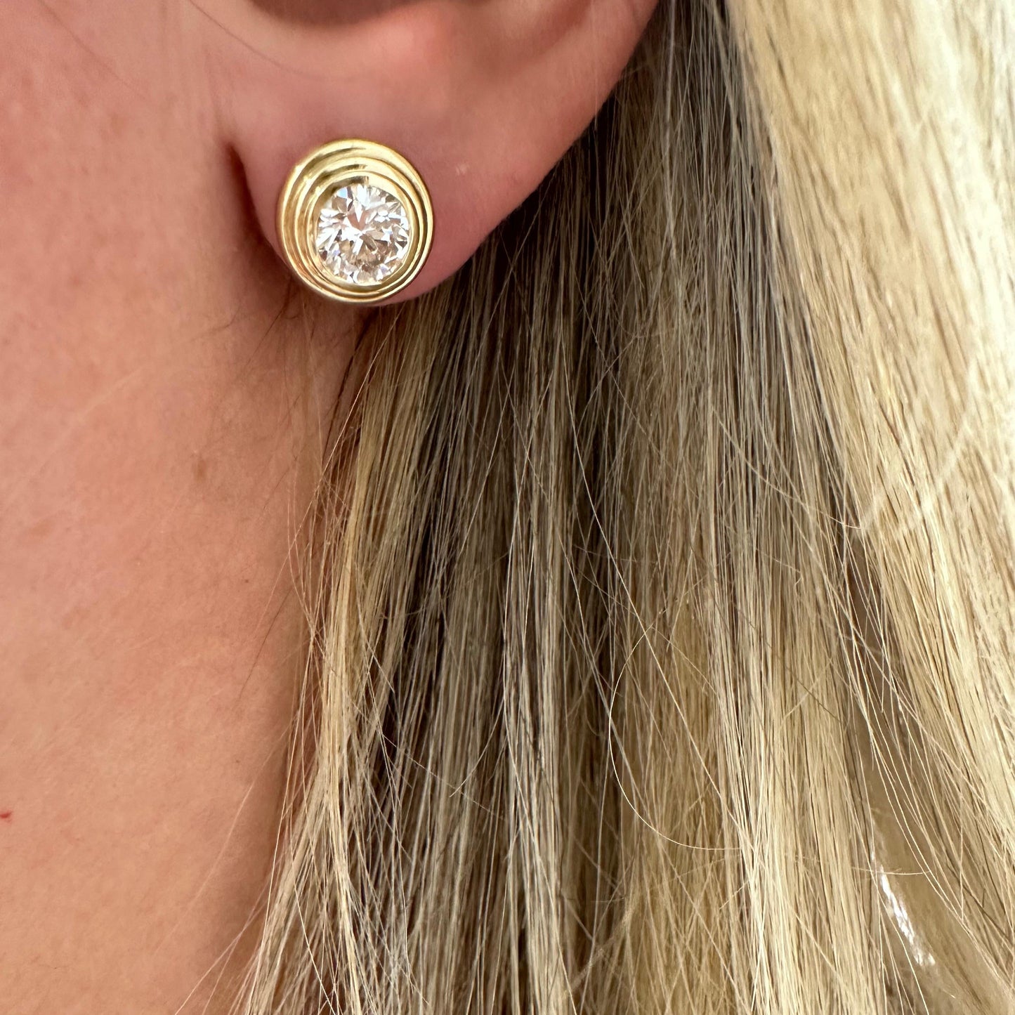 2 cttw triple bezel studs