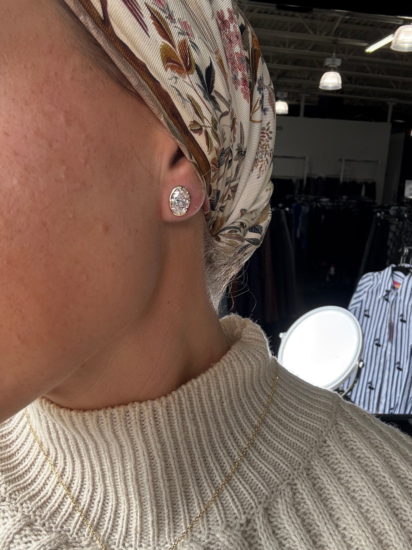 4 cttw Oval Bezel Studs