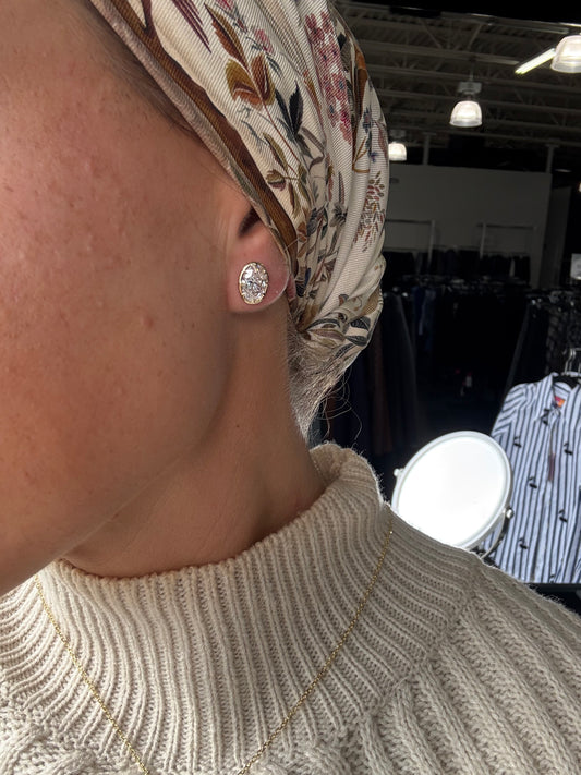 4 cttw Oval Bezel Studs