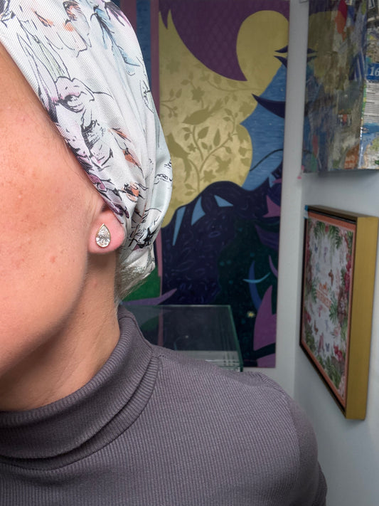 3 cttw bezel pear studs