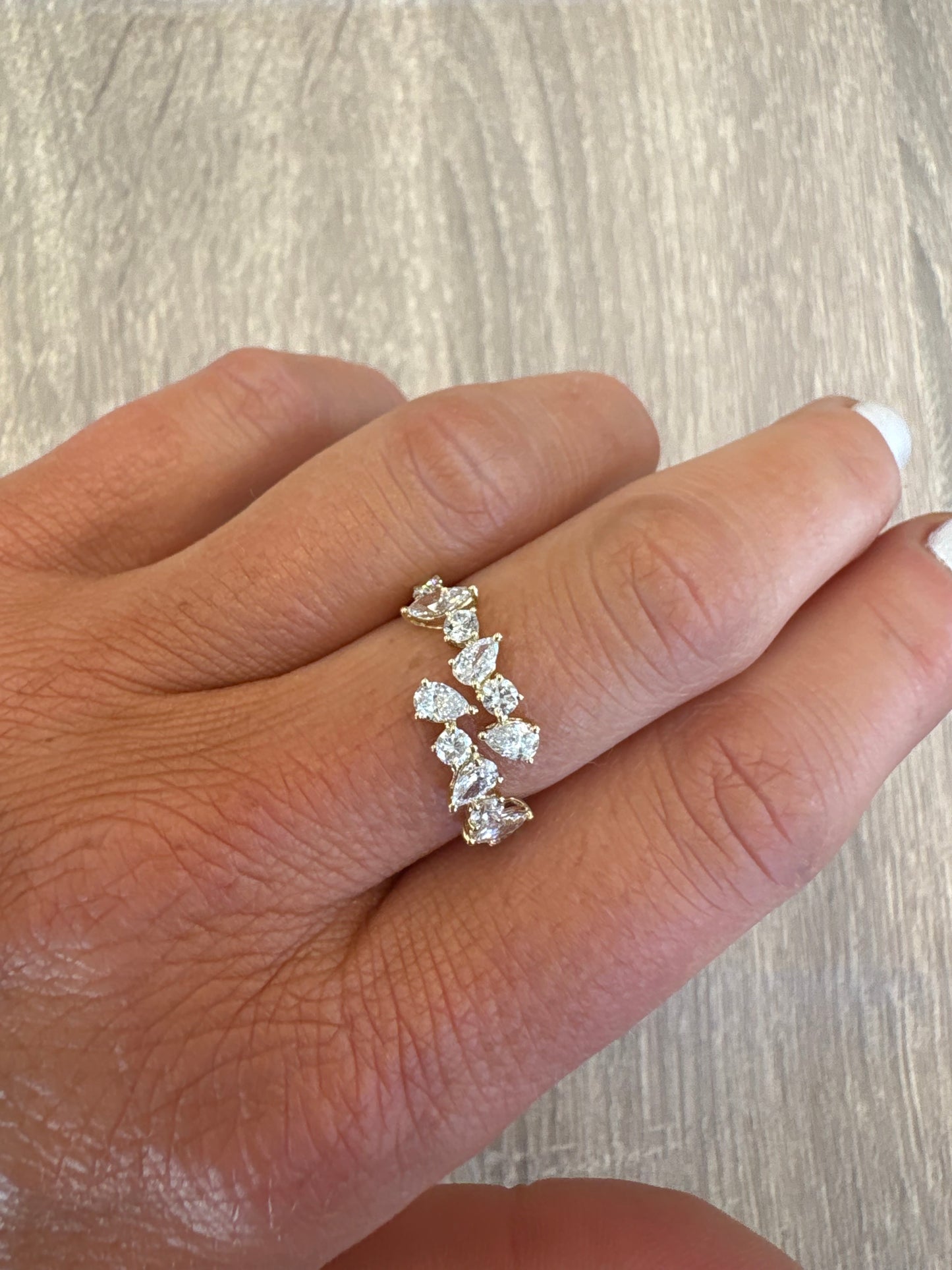 1.27 cttw multi shape yellow gold wrap ring