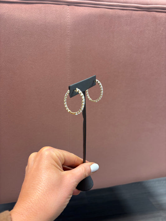 4.58 cttw Inside Out Yellow Gold Oval Hoops