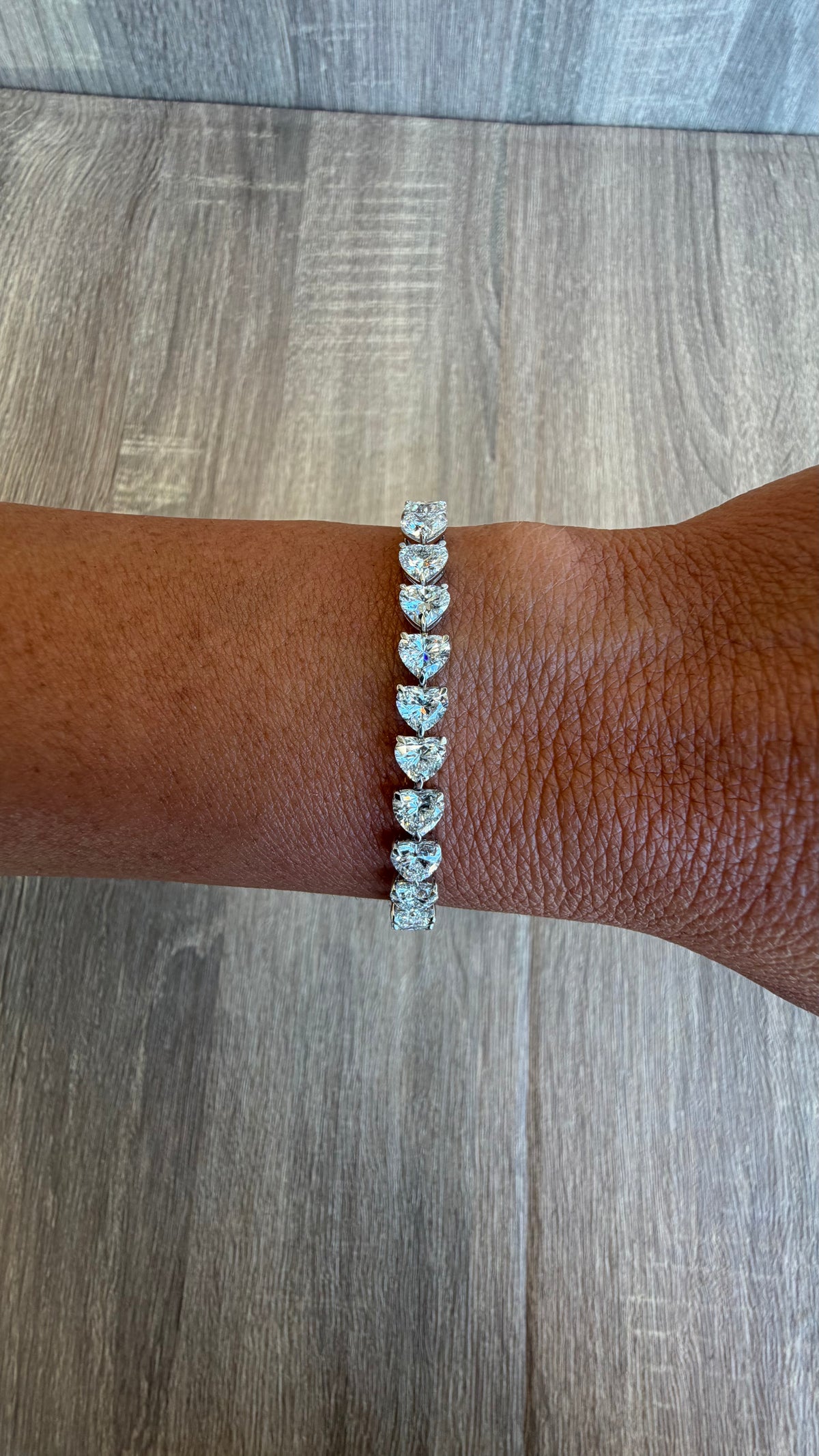15.16 cttw heart tennis bracelet