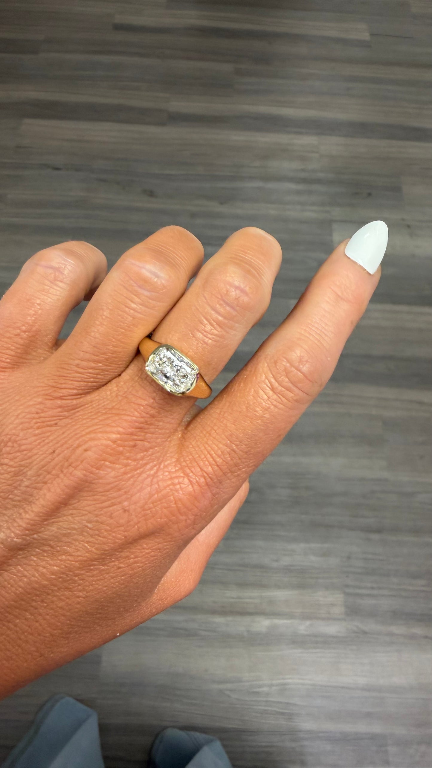 3 ct east west radiant yellow gold ring