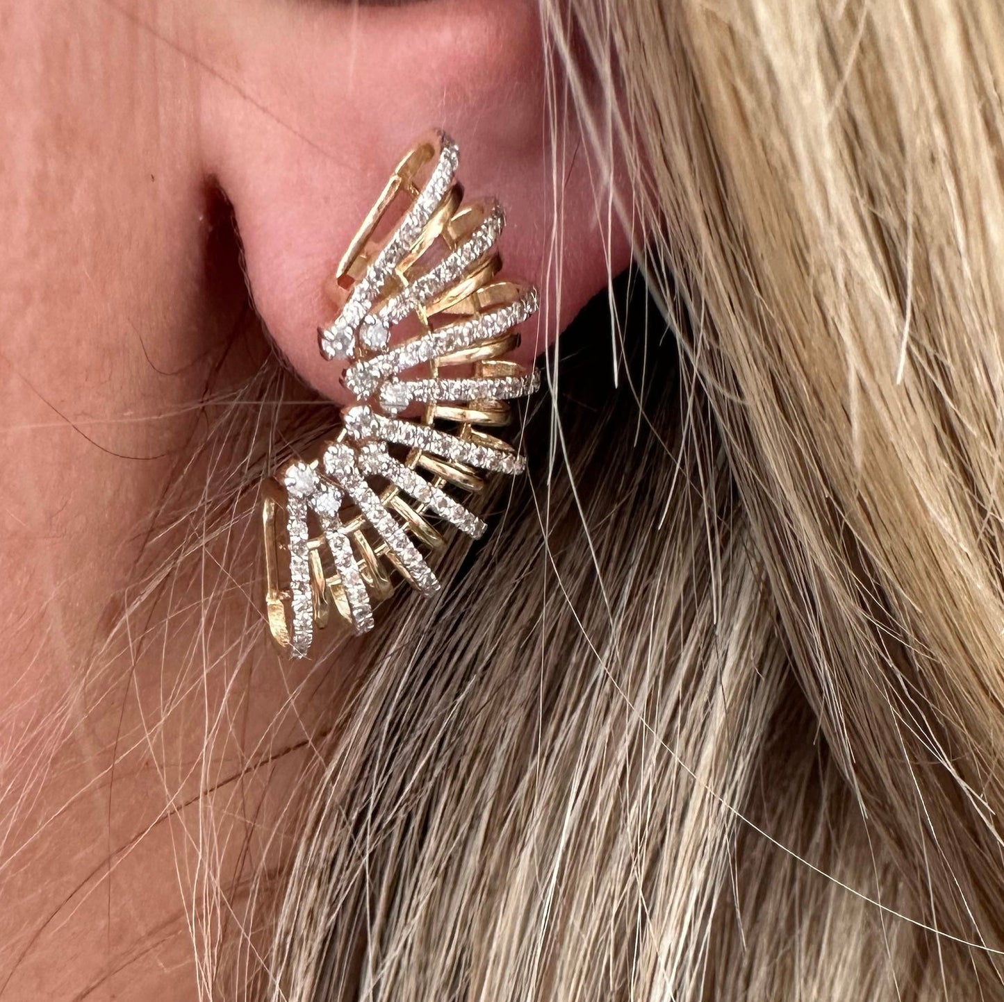 .85 cttw natural diamond designer inspired earrings