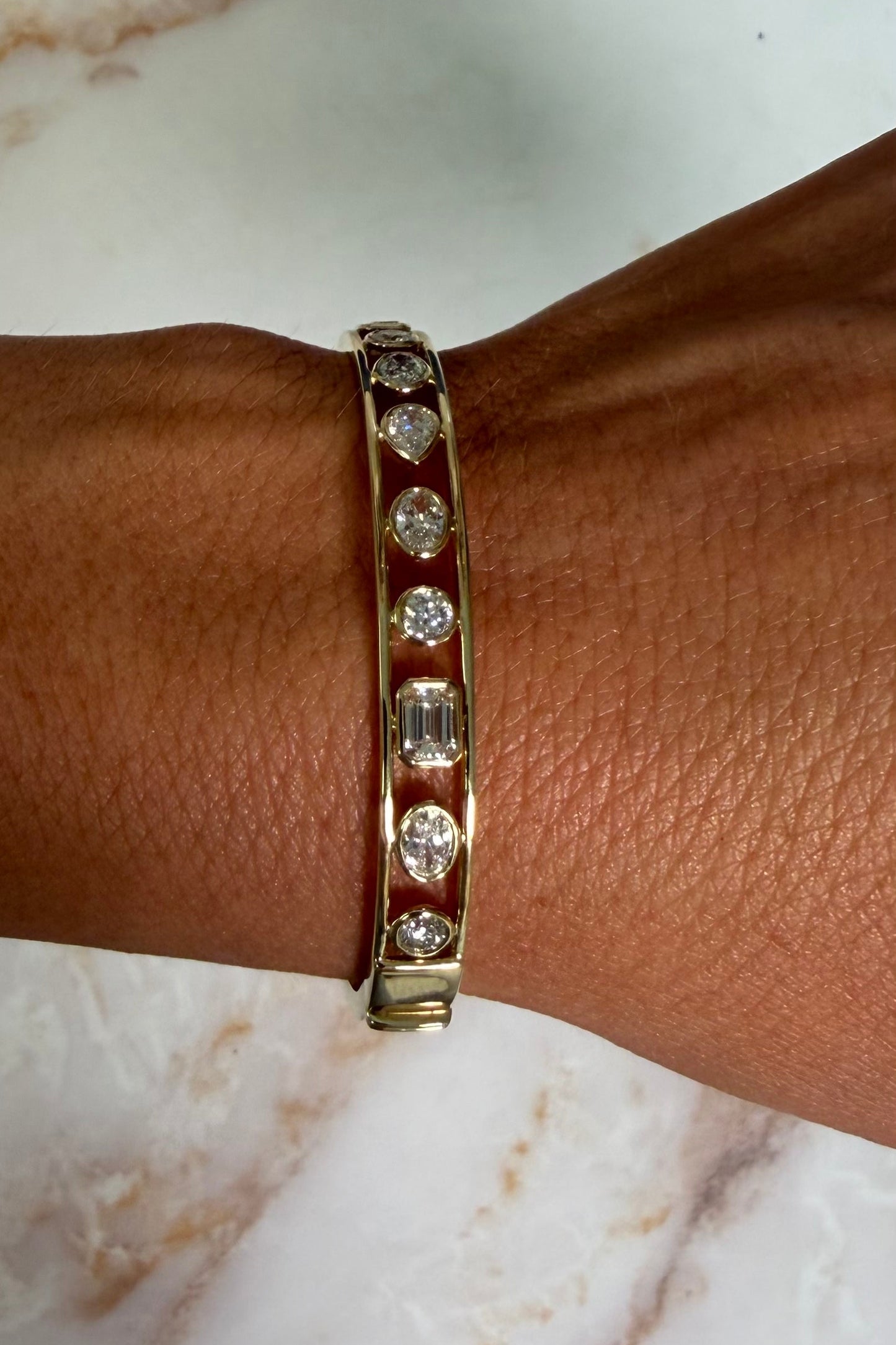 2.74 cttw bangle with bezel stones