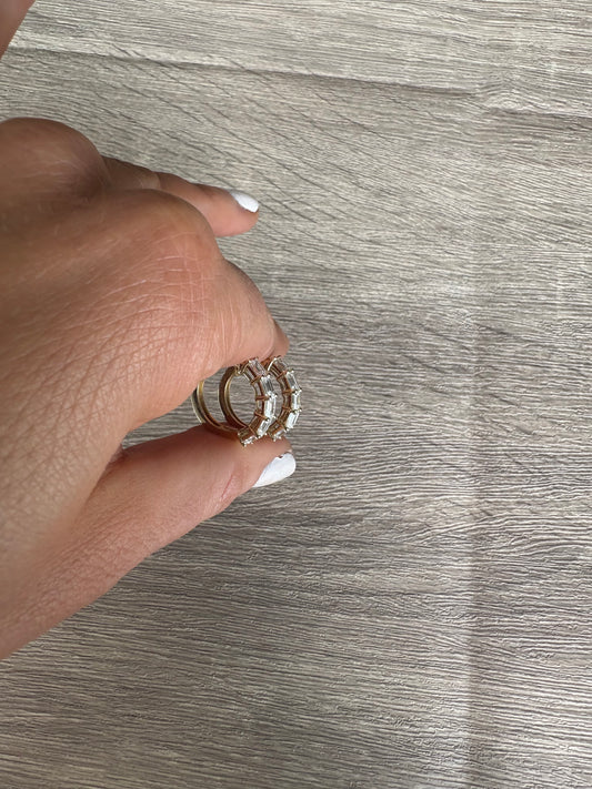 2.15 cttw Yellow Gold Halfway Emerald Hoops