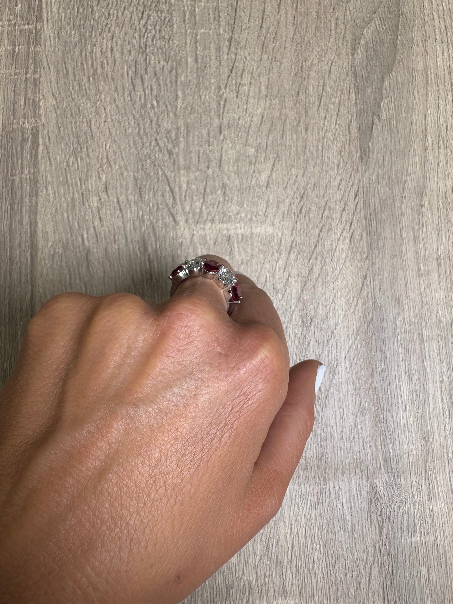 2 cttw Oval Diamond & Ruby Ring