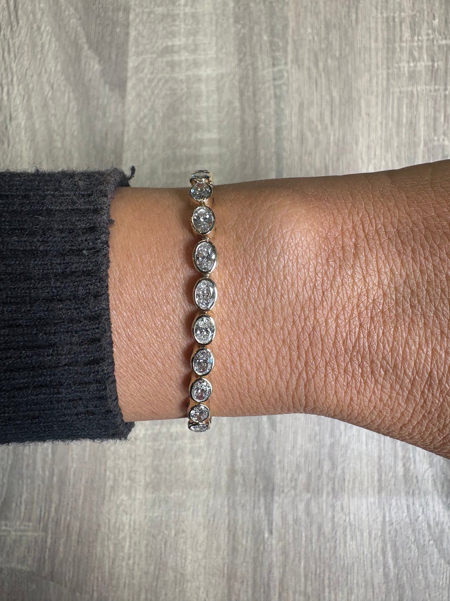 7.68 cttw Oval Bezel Tennis