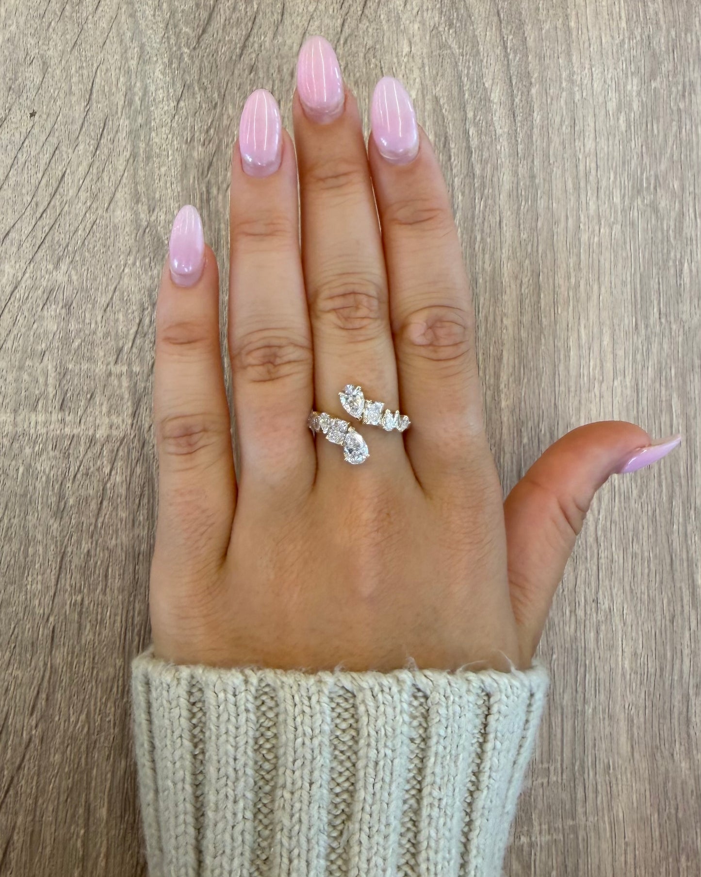 2 cttw yellow gold multi shape wrap ring