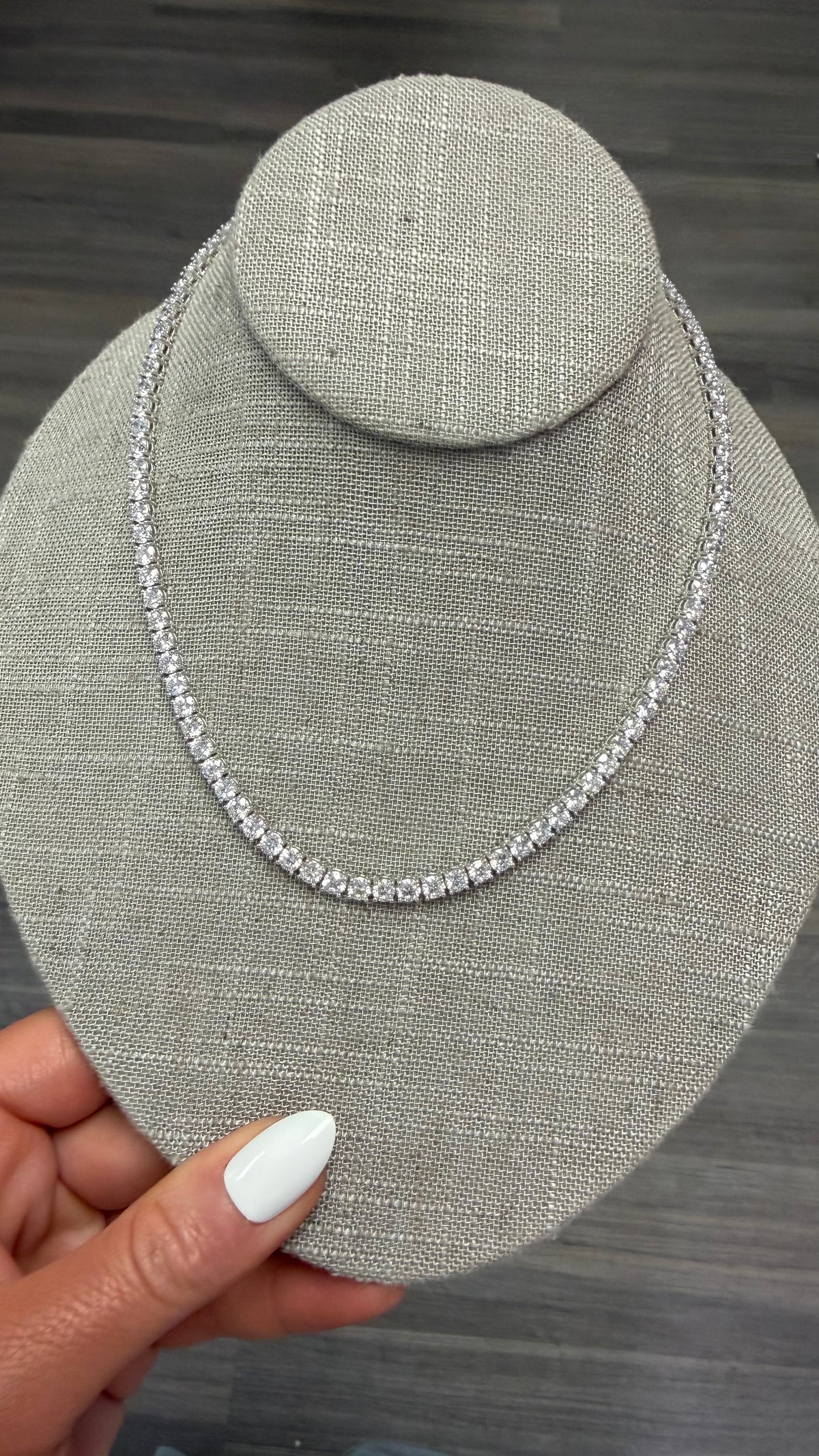 25.6 cttw straight 4 prong tennis necklace