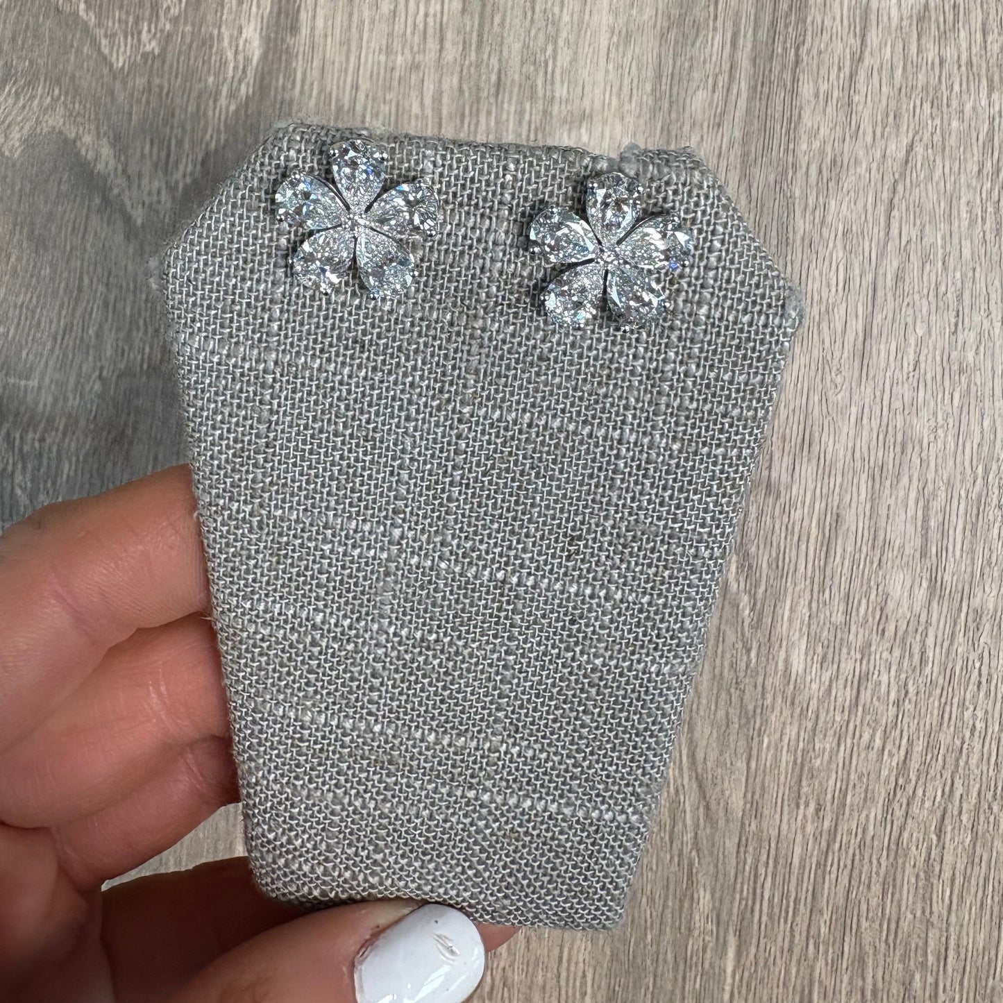 3.89 cttw Flower Studs
