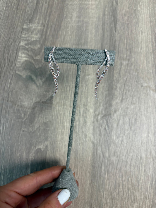 3.81 cttw Pink & White Diamond Squiggle Earrings