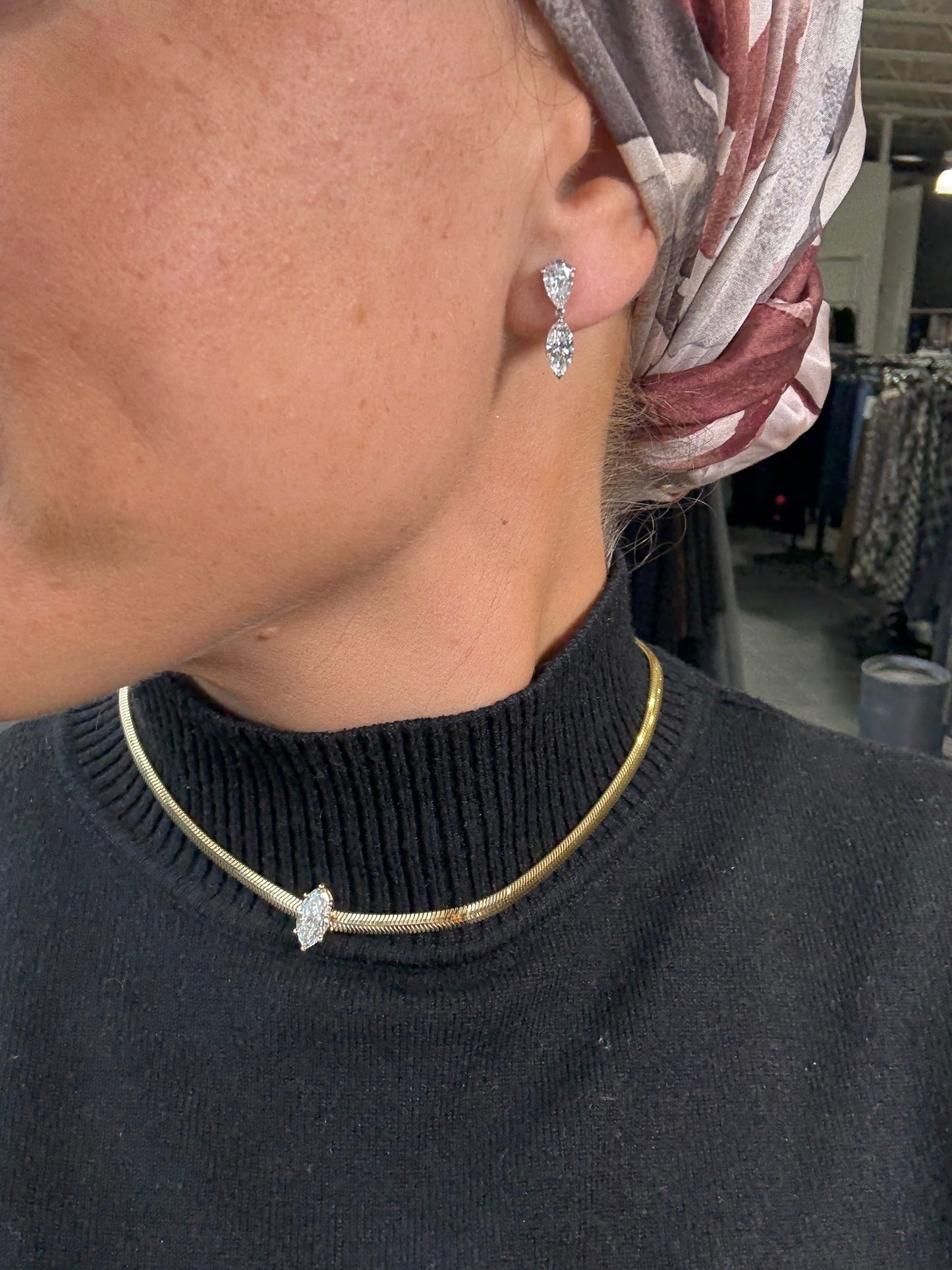 2.28 cttw Pear & Marquis Drop Earrings