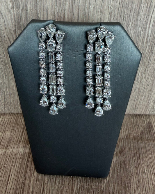 8.50 cttw 3 row earrings