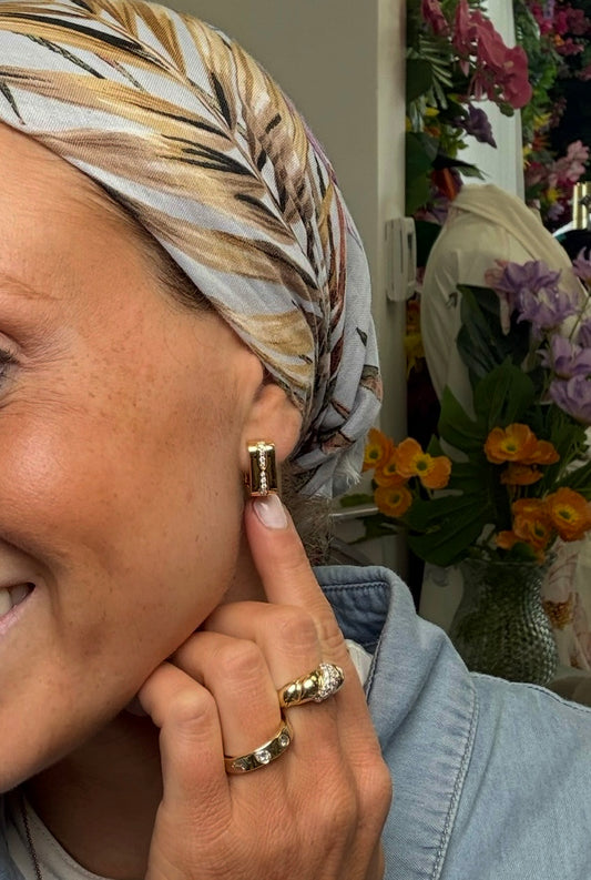 Square Gold Vintage Hoops