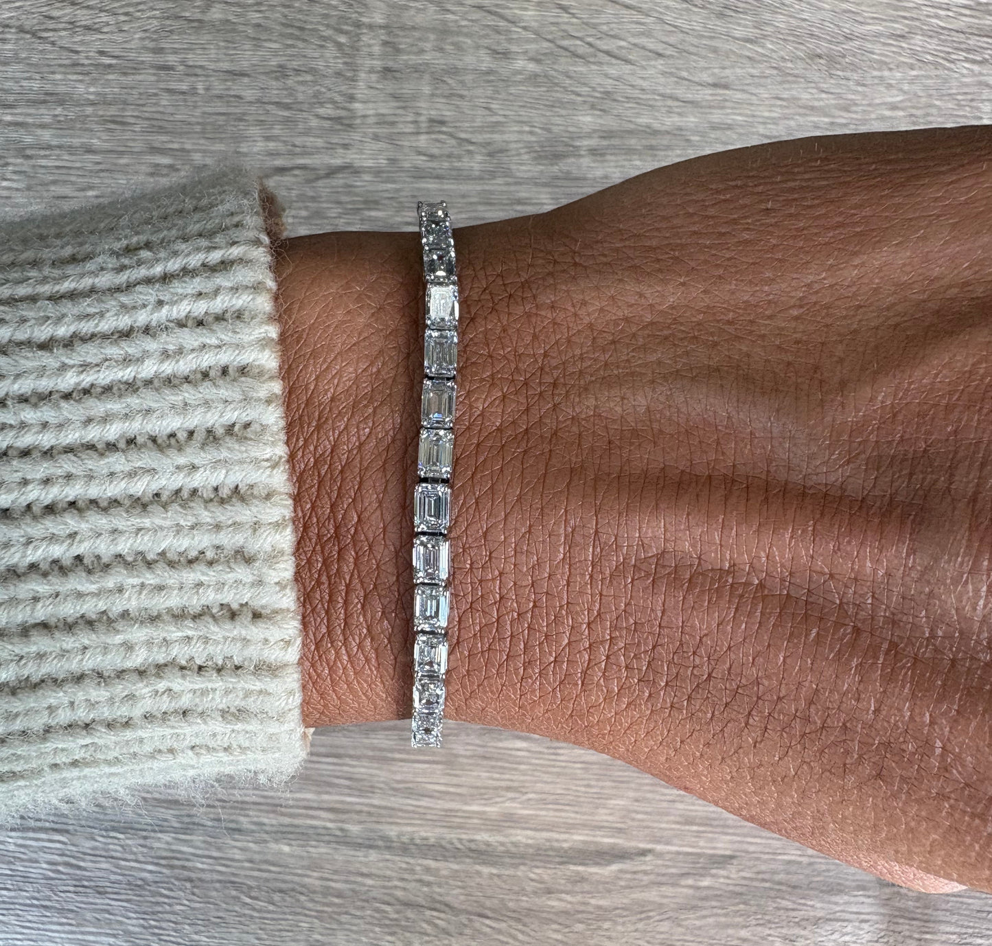 10 cttw Emerald East West Tennis Bracelet