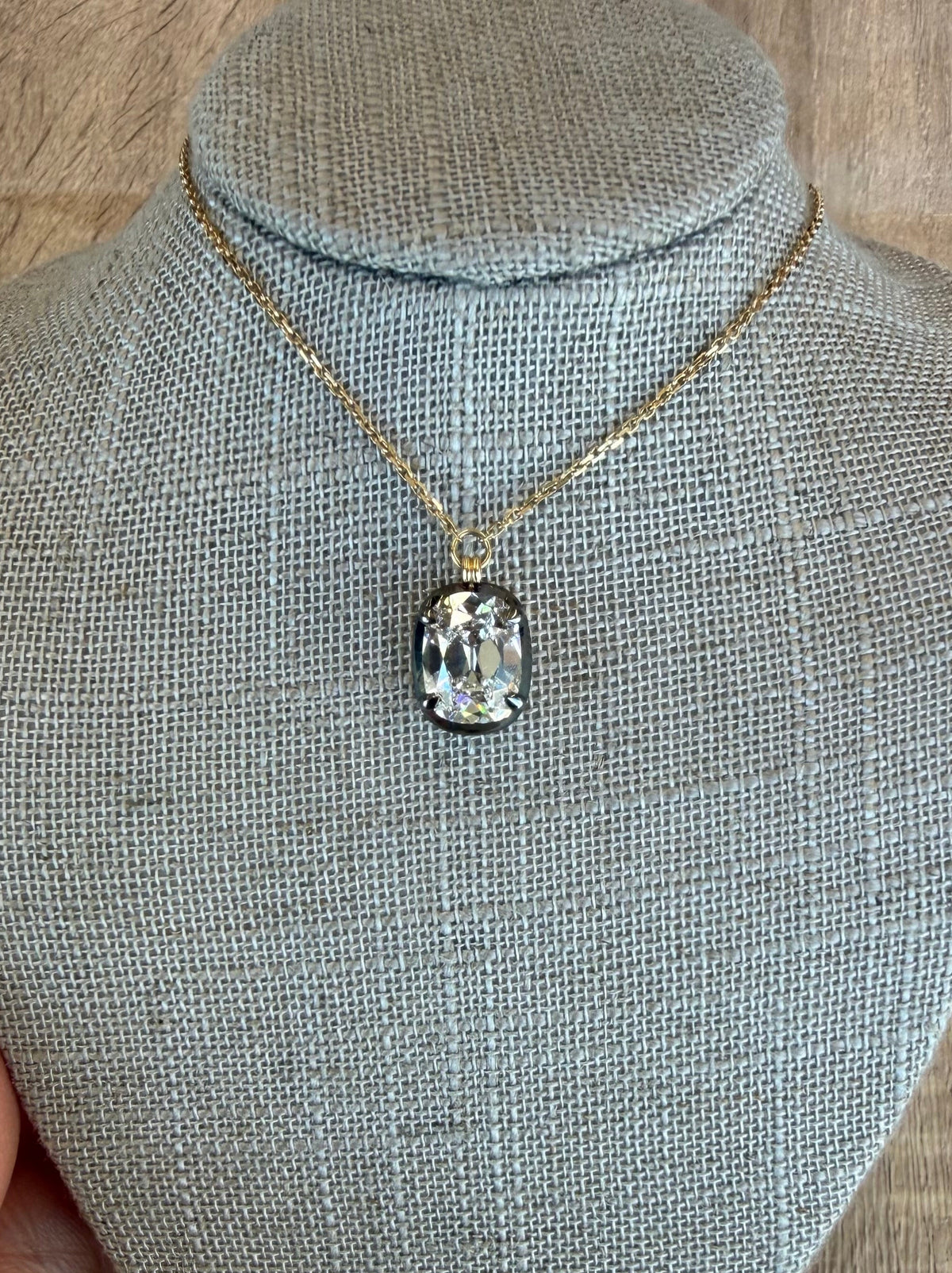 3.19 cttw cushion set in black rhodium