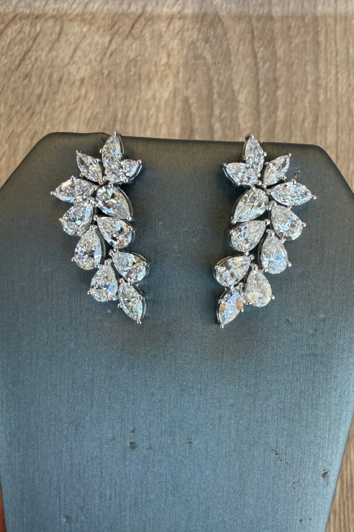 4.38 cttw pear double row hanging earrings