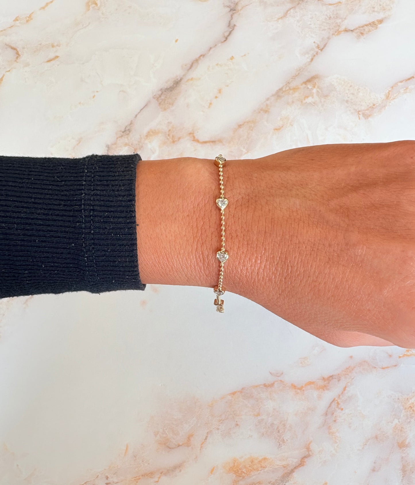 1.27 cttw heart stacking bracelet