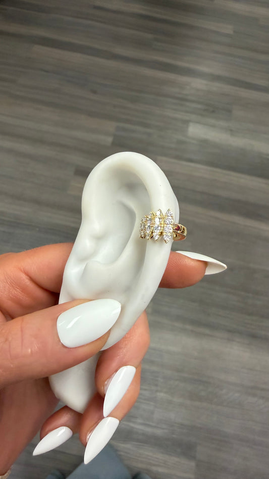 .49 cttw yellow gold graduated marquis ear cuffs