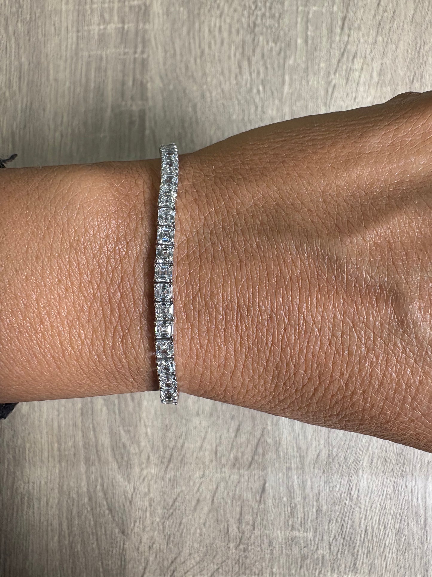 10.20 cttw Asscher Tennis Bracelet