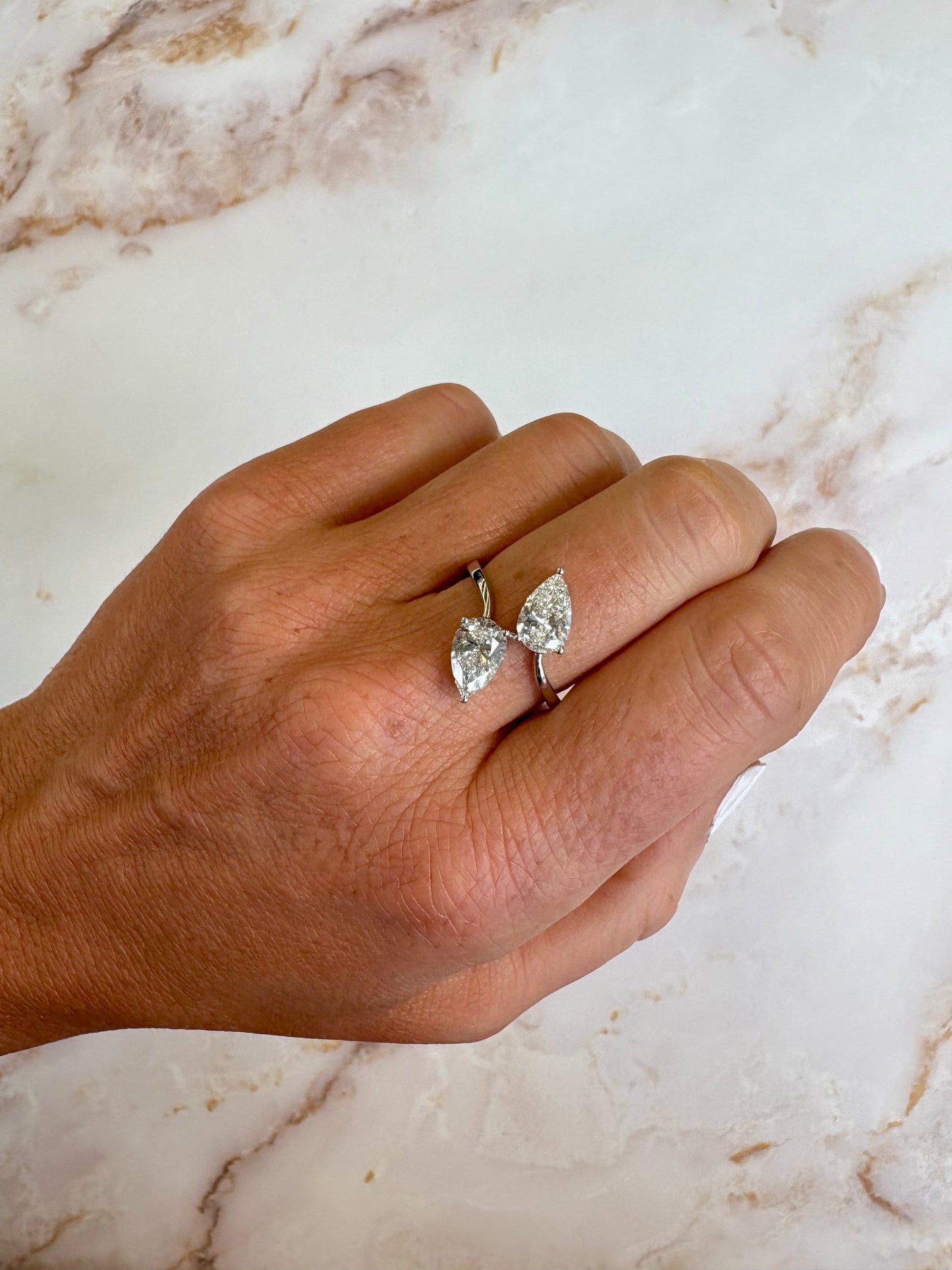 2 cttw pear bypass ring
