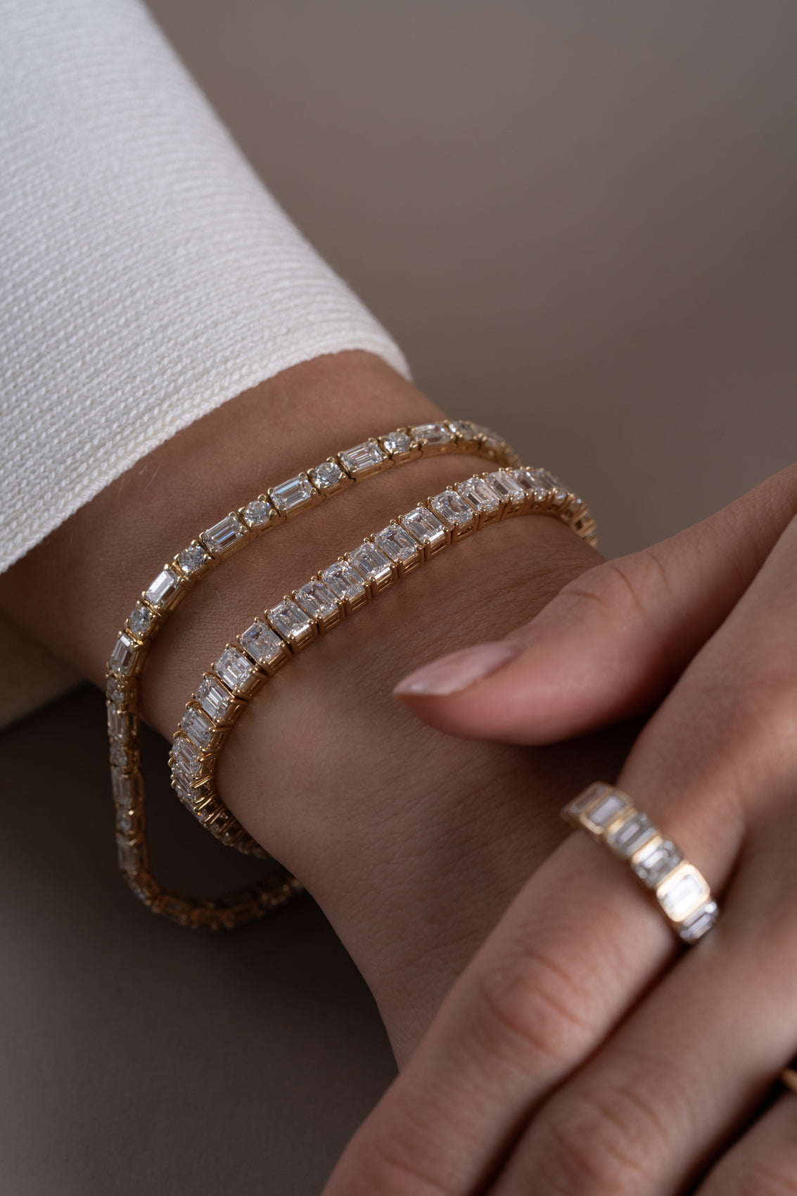 Yellow Gold Emerald Tennis Bracelet