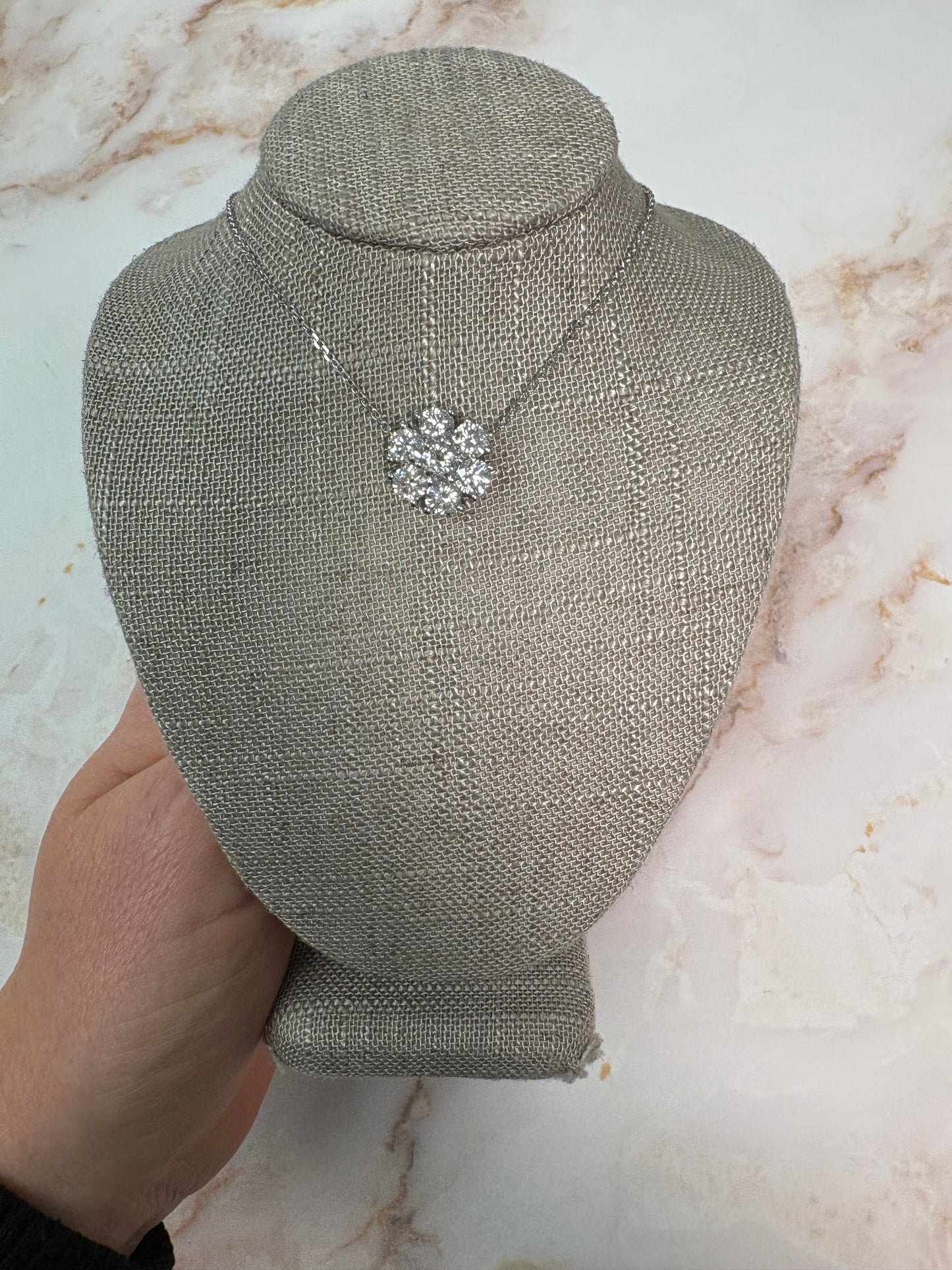 2.87 cttw cluster flower necklace