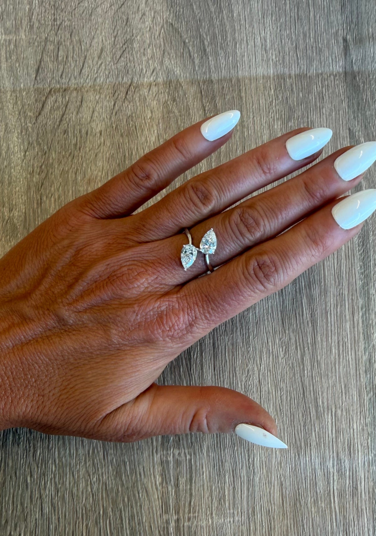 2.2 cttw pear bypass ring