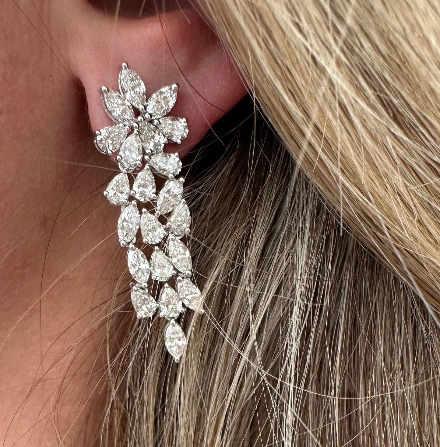 6.5 cttw pear and marquis drop earrings