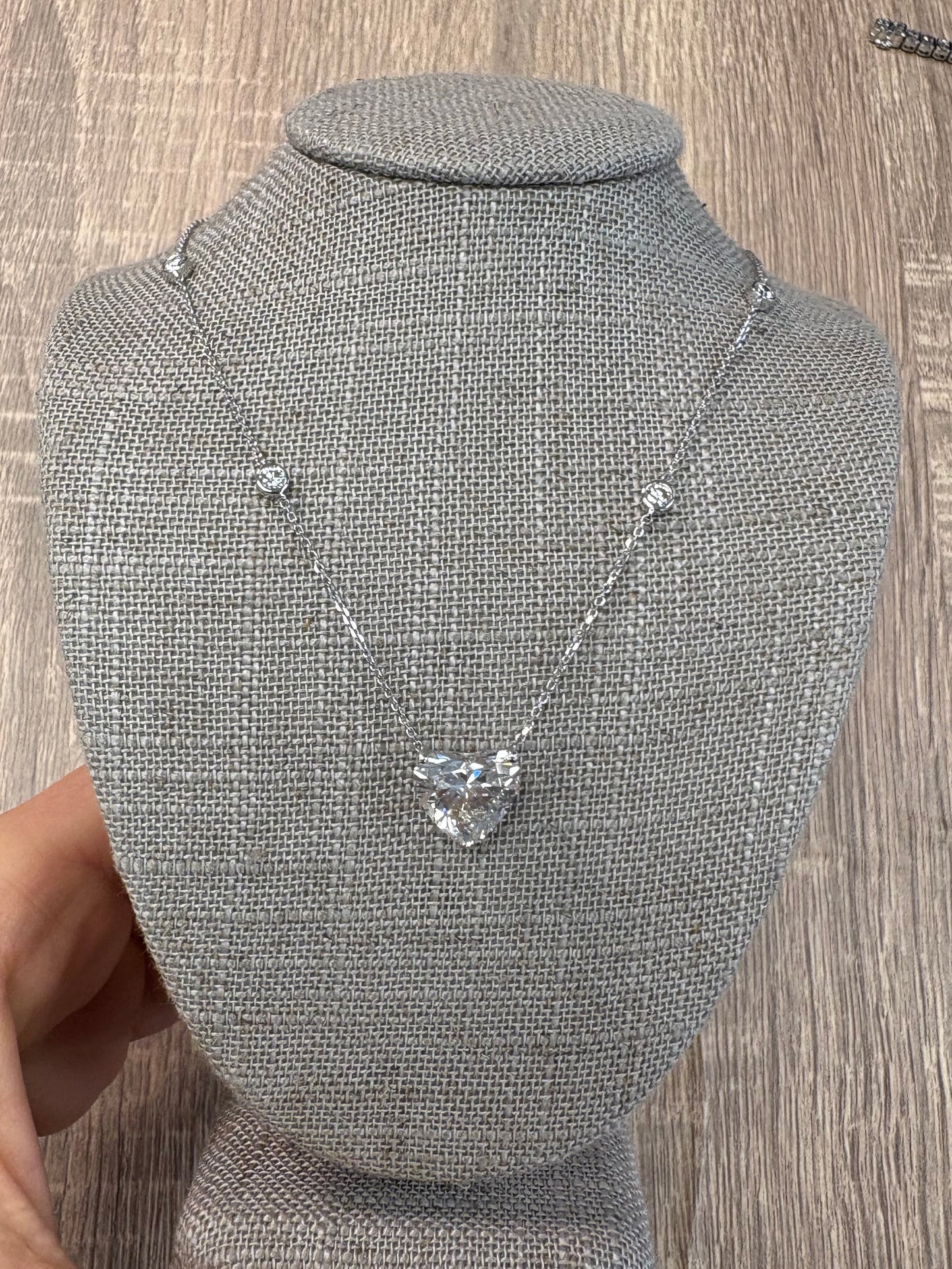 4.48 cttw Heart Solitaire Diamond By The Yard Chain