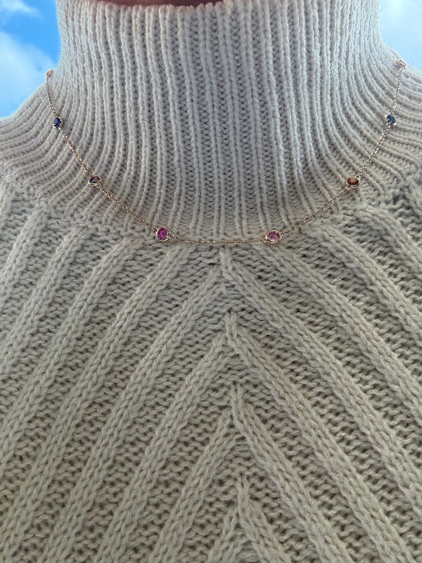 3 cttw Colored Diamond By The Yard Necklace Yellow Gold