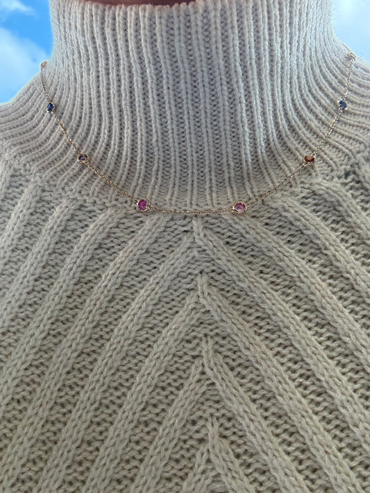 3 cttw Colored Diamond By The Yard Necklace Yellow Gold