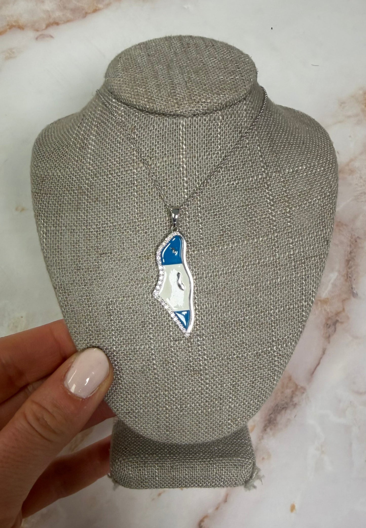 .26 cttw map of Israel necklace