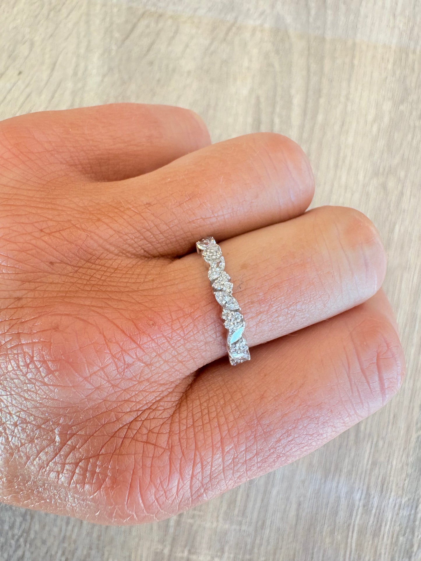 .5 cttw multi shape thin eternity band