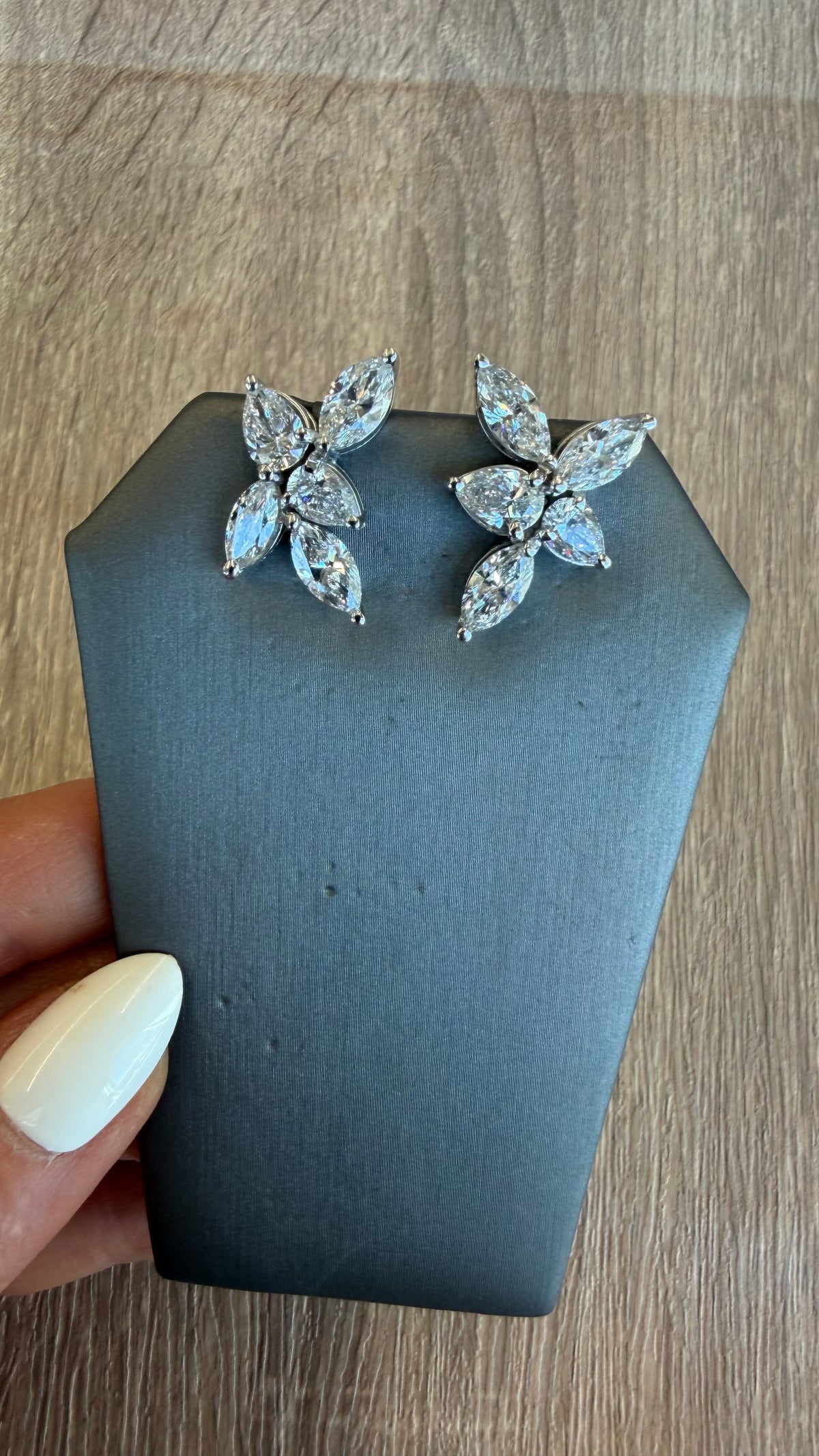 7.23 cttw pear cluster earrings