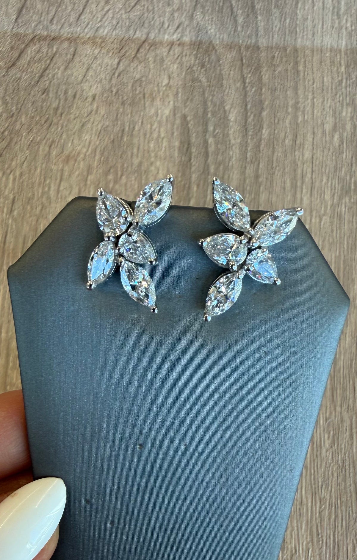7.23 cttw pear cluster studs