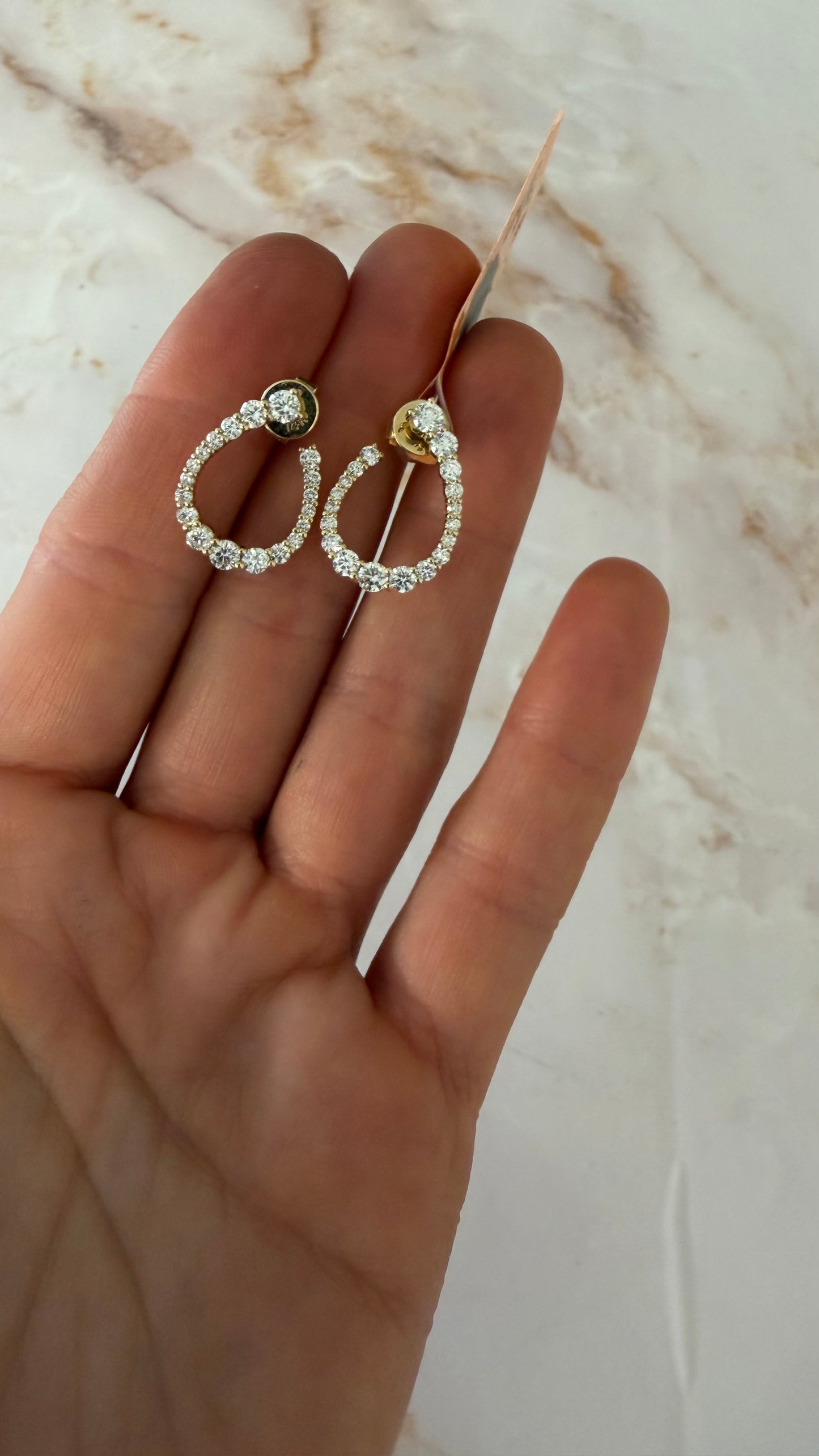1.58 cttw yellow gold J hoops